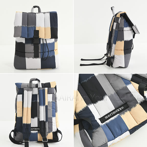 マリメッコ バックパック オストヤッキワルヴァ ブラック×グレー×ベージュ (10) marimekko OSTJAKKI WALVA [49439] _dp10