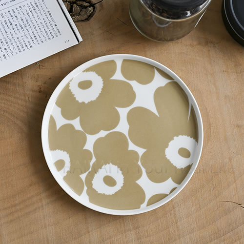 マリメッコ プレート ウニッコ 20cm ホワイト×ベージュ marimekko UNIKKO