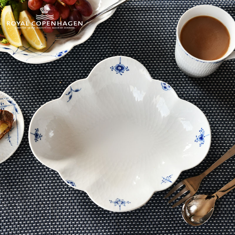 ロイヤル コペンハーゲン フラワーボウル 26cm ブルーパルメッテ ブロッサム ROYAL COPENHAGEN Blue Palmette Blossom 送料無料