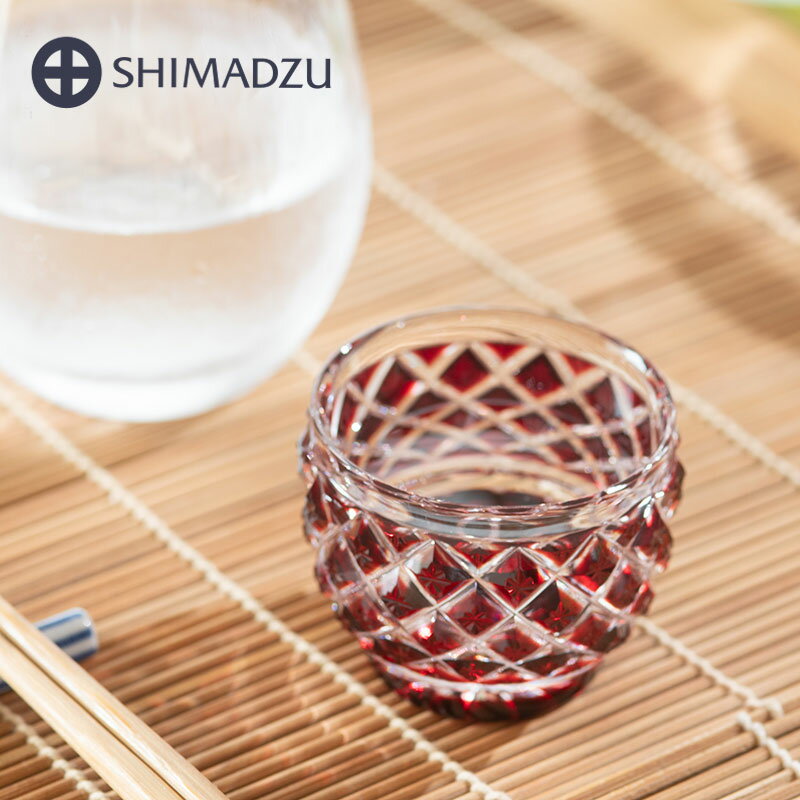 薩摩切子 猪口 大 cut34 紅 復元 島津薩摩切子 薩摩ガラス工芸 鹿児島 おちょこ 送料無料