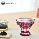 薩摩切子 二色 脚付盃 cut201 ルリ金赤 二色衣 二色被せ 島津薩摩切子 薩摩ガラス工芸 鹿児島 グラス 送料無料