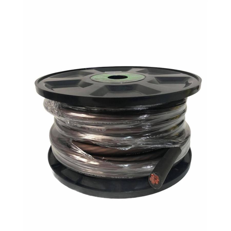 2AWG アンプケーブル OFC 2ゲージ/15m 黒カーオーディオ カースピーカー 外向き