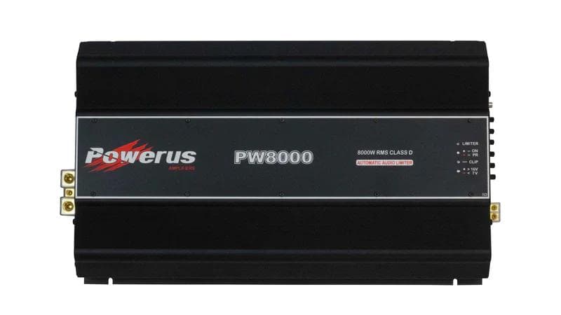 Powerus PW8000 1Ω 1チャンネルアンプ　カーオーディオアンプ 外向き
