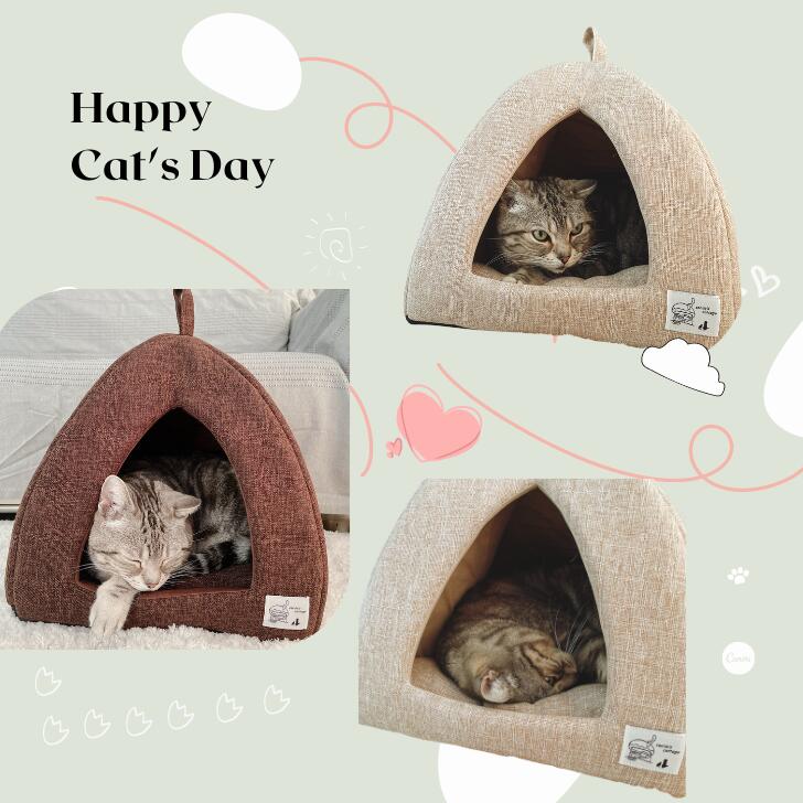 【 5％OFFクーポンあり】送料無料 猫ハウス　猫 犬 ベッド テント ドーム型 キャットハウス 通年 グッズ おしゃれ ねこハウス 小型犬 猫用 犬用 ペット用 かわいい 室内 犬 イヌ ネコ クッション オールシーズン 犬 隠れ もふもふ 犬・猫兼用