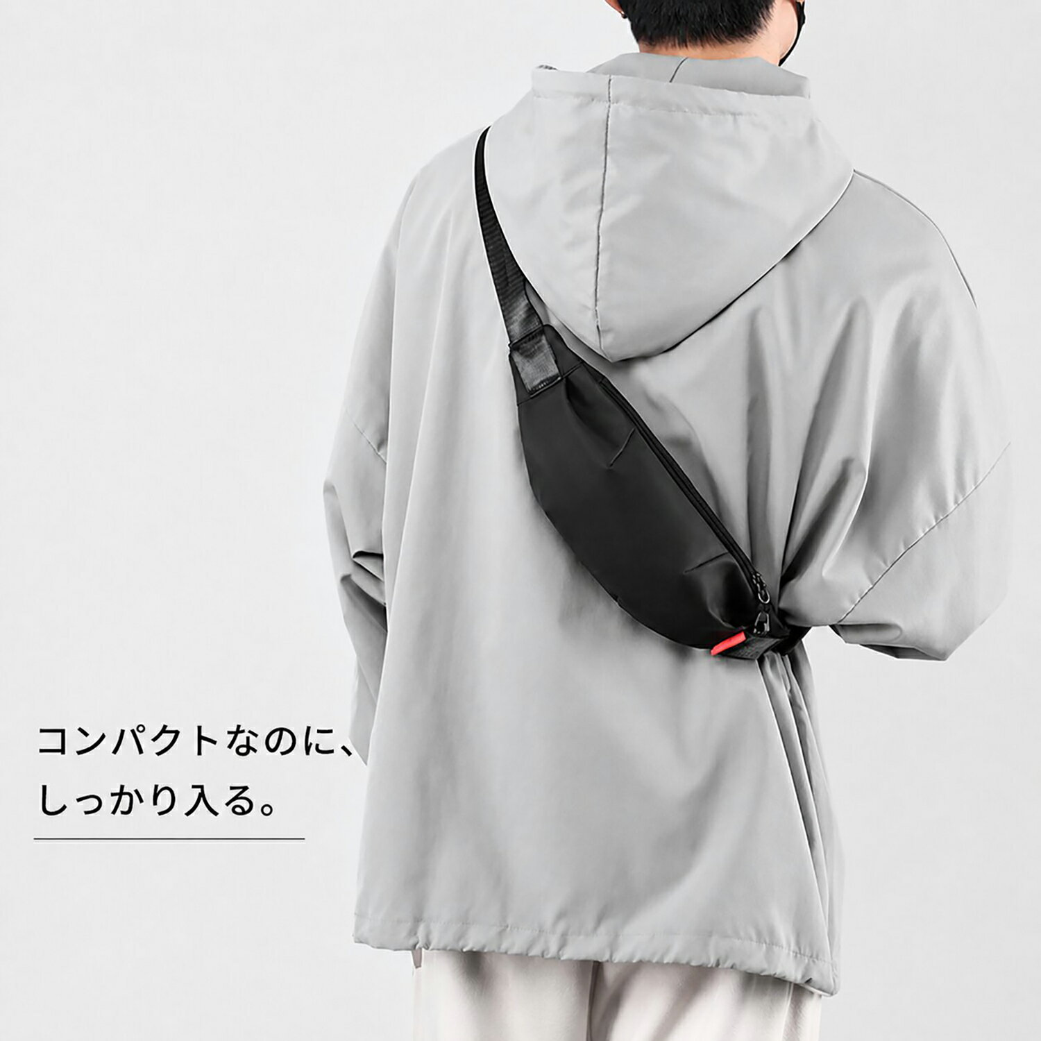 Cedar Eight Men's Body Bag, Small Waist Bag, Shoulder Bag, Waist Pouch, Men's Bag, Sporty, Casual