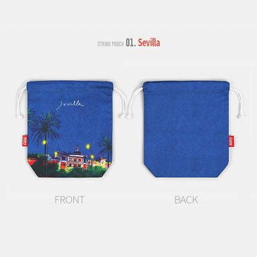 All New Frame String Pouch Collection D - Medium トラベルポーチ かわいい トラベルバッグ 旅行ポーチ 収納ポーチ オムツポーチ ベビー用品 化粧ポーチ コットン生地 お弁当 巾着袋 小物入れ お出かけ用ポーチ