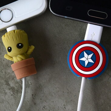 【並行輸入品】MARVEL ケーブルバイト ケーブル 断線防止 かわいい ライトニング type-c iphone アンドロイド キャプテン アメリカ グルート トール 可愛い アクセサリー cable 充電ケーブル保護 ヒーロー