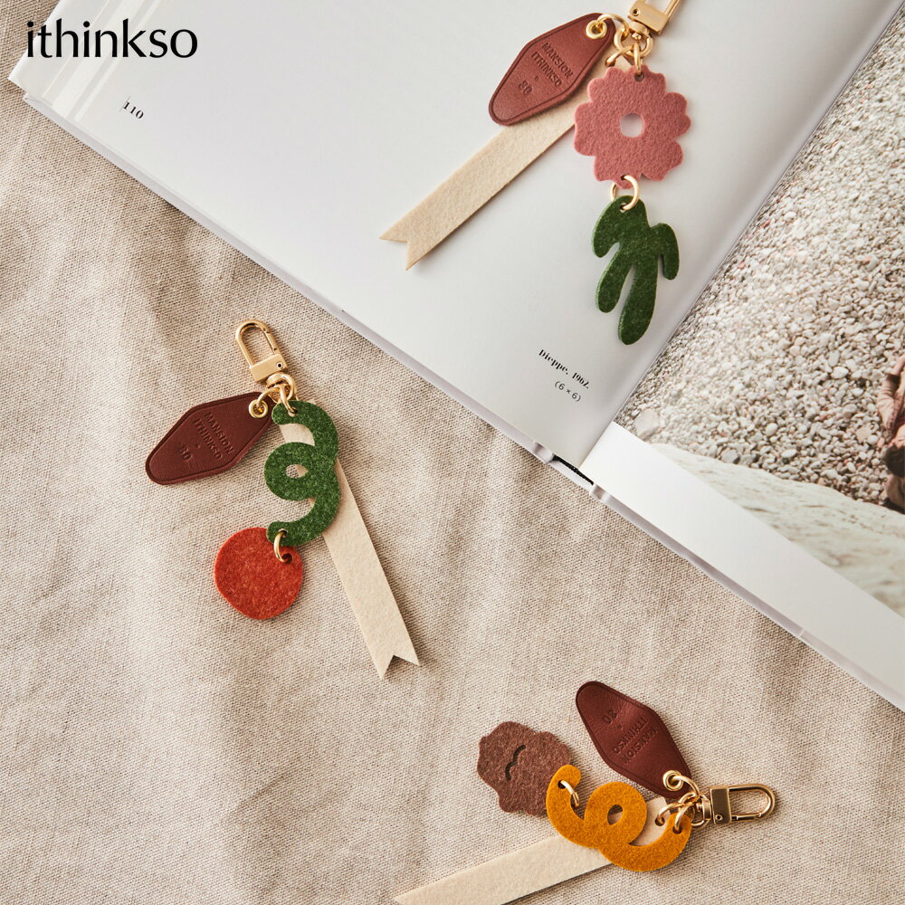 かわいい ポイント キーホルダー バッグに付ける アクセサリー カラフル フェルト素材 ithinkso FELT KEYRING