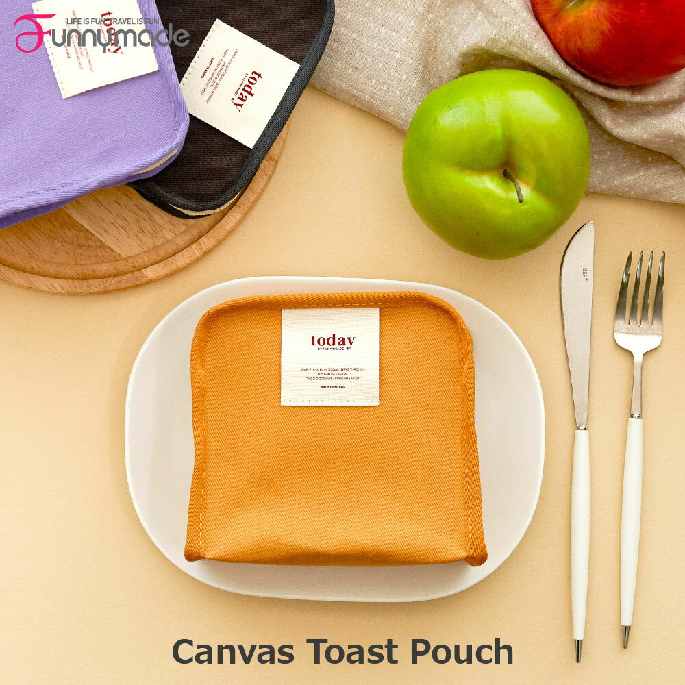 Funnymade Canvas Toast Pouch ナプキン入れ ナプキン ポーチ 生理用品 ナプキン収納 小物収納 かわいい 収納ポーチ …