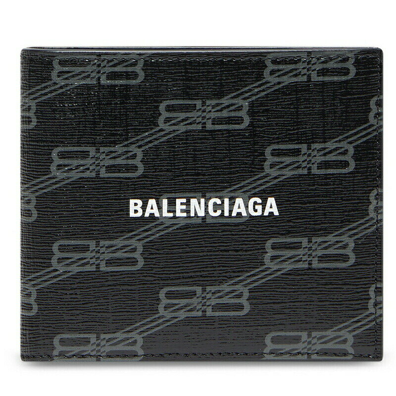 バレンシアガ 財布（メンズ） バレンシアガ BALENCIAGA 2024春夏 メンズ SIGNATURE スクエア FOLDEDウォレット財布 BB MONOGRAM【ブラック 】【送料無料】【正規品】