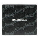 バレンシアガ 財布（メンズ） バレンシアガ BALENCIAGA 2024春夏 メンズ SIGNATURE スクエア FOLDEDウォレット財布 BB MONOGRAM【ブラック 】【送料無料】【正規品】