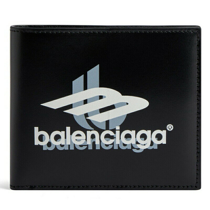 バレンシアガ 財布（メンズ） バレンシアガ BALENCIAGA 2024春夏 メンズ CASH スクエア フォールド コイン ウォレット財布 ボックス【ブラック 】【送料無料】【正規品】