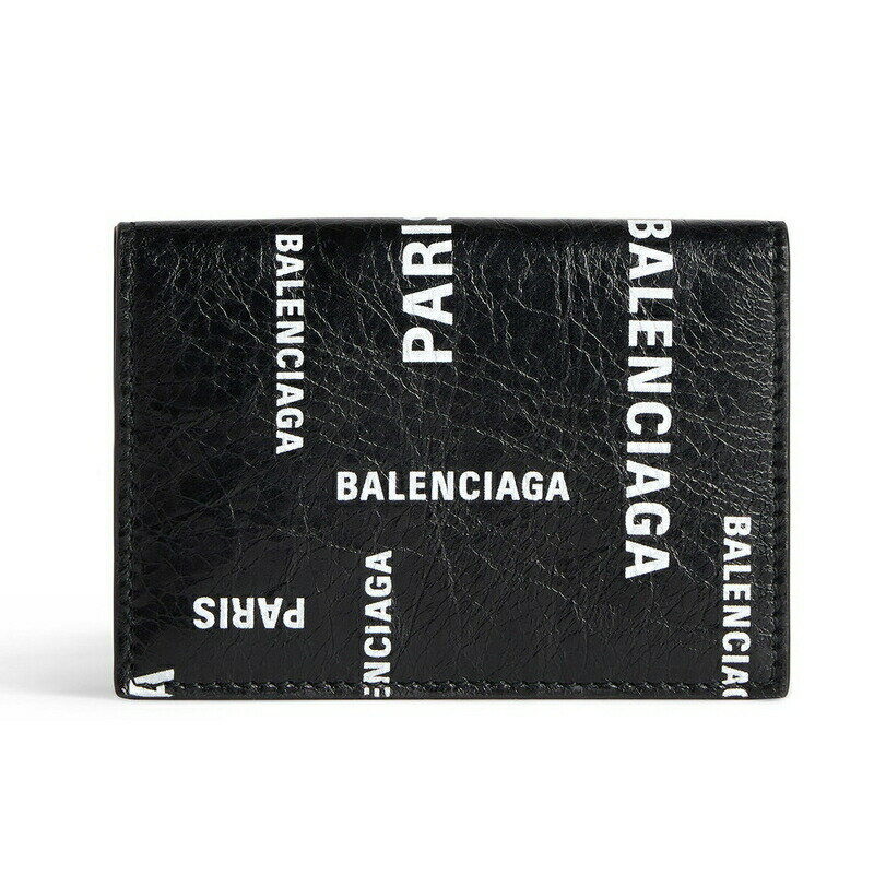 バレンシアガ BALENCIAGA 2024春夏 メンズ CASH ミニウォレット財布 BAL PARIS ALLOVER【ブラック 】【送料無料】【正規品】