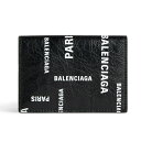 バレンシアガ 財布（メンズ） バレンシアガ BALENCIAGA 2024春夏 メンズ CASH ミニウォレット財布 BAL PARIS ALLOVER【ブラック 】【送料無料】【正規品】