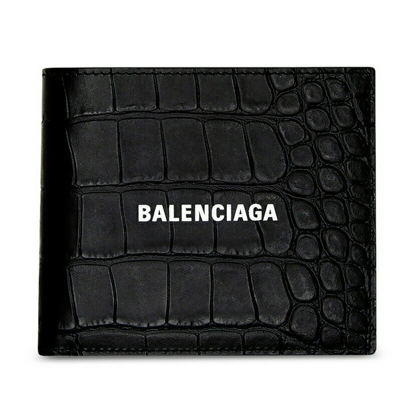 バレンシアガ 財布（メンズ） バレンシアガ BALENCIAGA 2024春夏 メンズ CASH SQUARE FOLDED コインウォレット財布【ブラック 】【送料無料】【正規品】