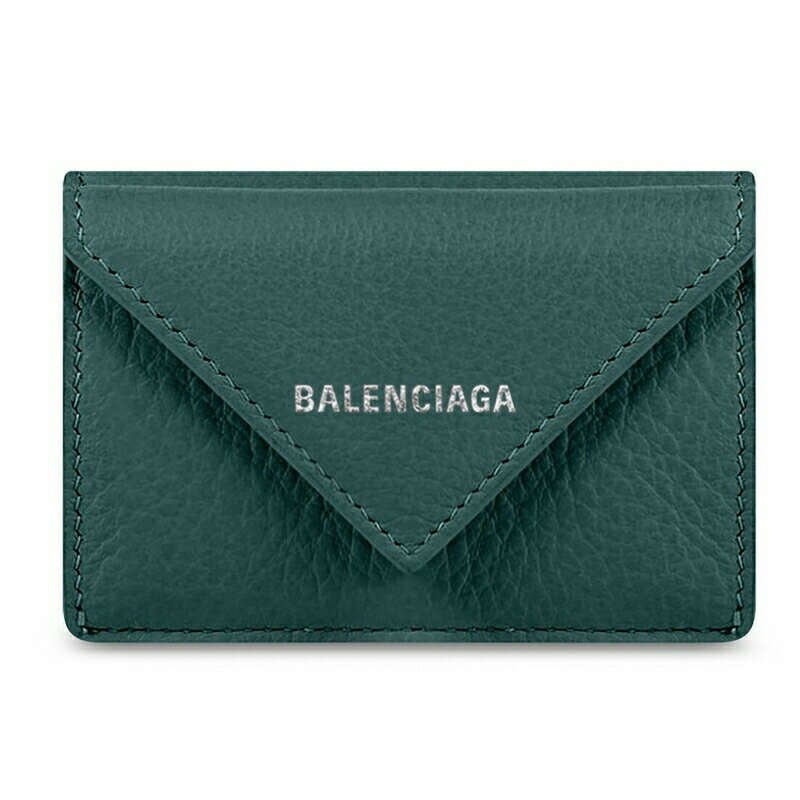 バレンシアガ 財布（レディース） バレンシアガ BALENCIAGA 2024春夏 レディース PAPIER ミニウォレット財布【グリーン 】【送料無料】【正規品】