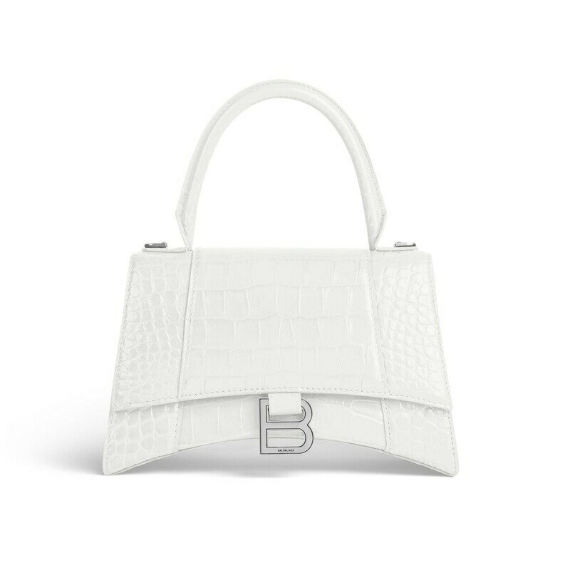 ハンドバッグ バレンシアガ BALENCIAGA 2024春夏 レディース HOURGLASS スモールハンドバッグ　【ホワイト 】【送料無料】【正規品】