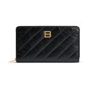 バレンシアガ BALENCIAGA レディース CRUSH コンチネンタルウォレット キルテッド【ブラック 】【送料無料】【正規品】