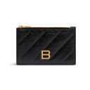 バレンシアガ BALENCIAGA レディース CRUSH ロングコイン&カードホルダー キルテッド【ブラック 】【送料無料】【正規品】