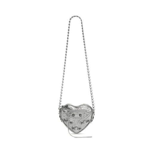 バレンシアガ BALENCIAGA レディース LE CAGOLE HEART ミニバッグ メタリック【シルバー 】【送料無料】【正規品】 バレンシアガ BALENCIAGA レディース LE CAGOLE HEART ミニバッグ メタリック【シルバー 】【送料無料】【正規品】