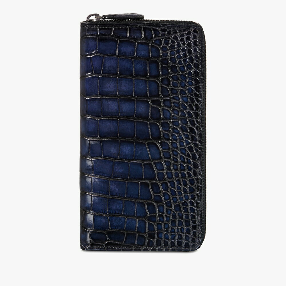 ベルルッティ Berluti イタウバ アリゲーターレザー ロングジップ付きウォレット 財布【nero blu 】【送料無料】【正規品】