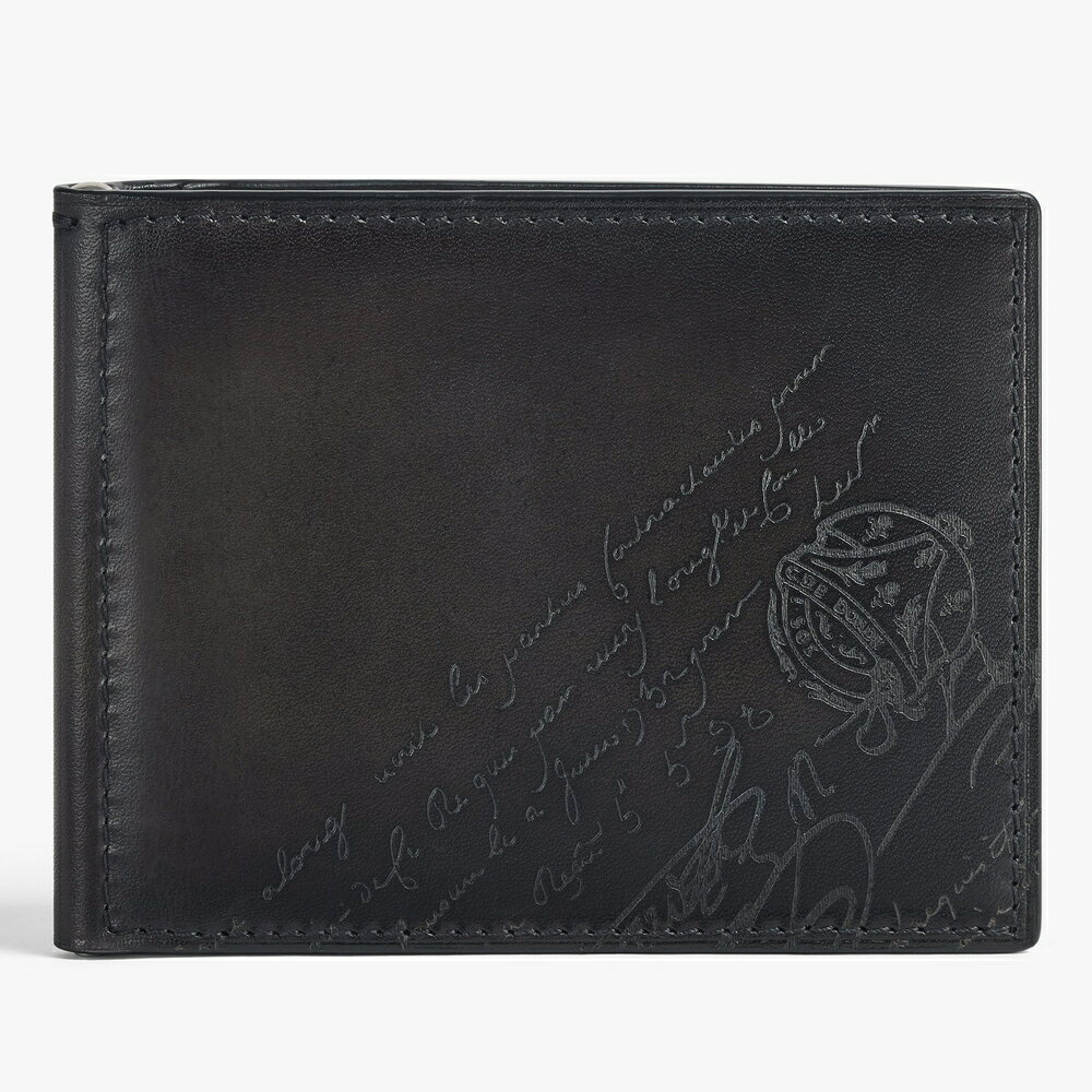 ベルルッティ Berluti フィギュア コイン スクリットレザー ウォレット 財布【nero grigio 】【送料無料】【正規品】