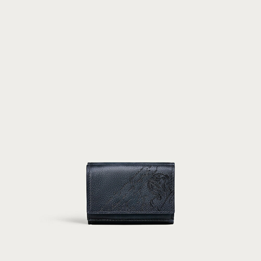 Rakuten - ベルルッティ Berluti アカジュー フラップ コンパクトウォレット 財布【indigo denim 】【送料無料】【正規品】
