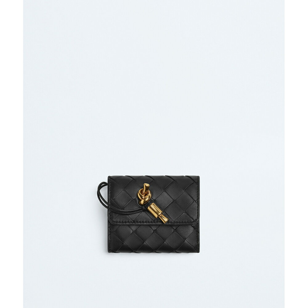 ボッテガヴェネタ BOTTEGA VENETA レディース アンディアーモ 三つ折りファスナーウォレット 財布【ブラック 】【送料無料】【正規品】