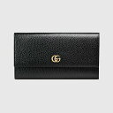 グッチ GUCCI レディース GG マーモント レザー コンチネンタルウォレット 長財布 456116 CAO0G 1000【ブラックレザー 】【送料無料】【正規品】