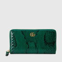 グッチ GUCCI レディース GGマーモント パイソン ジップアラウンドウォレット 長財布 456117 LU3XG 3120【エメラルド 】【送料無料】【正規品】