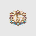 グッチ GUCCI レディース ダブルG クリスタル フラワー ブローチ【送料無料】【正規品】