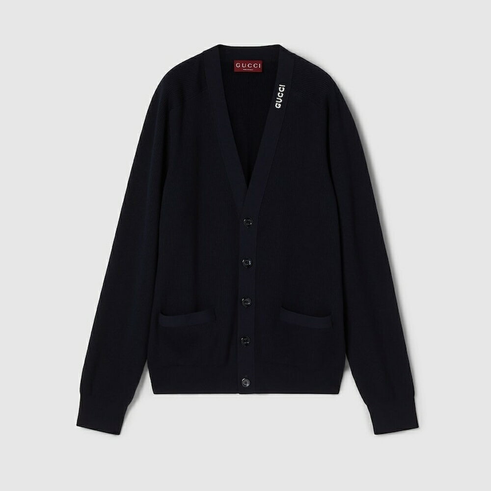 グッチ GUCCI メンズ インターシャ シルクコットン カーディガン【814990 XKEKJ 4144 】【送料無料】【正規品】
