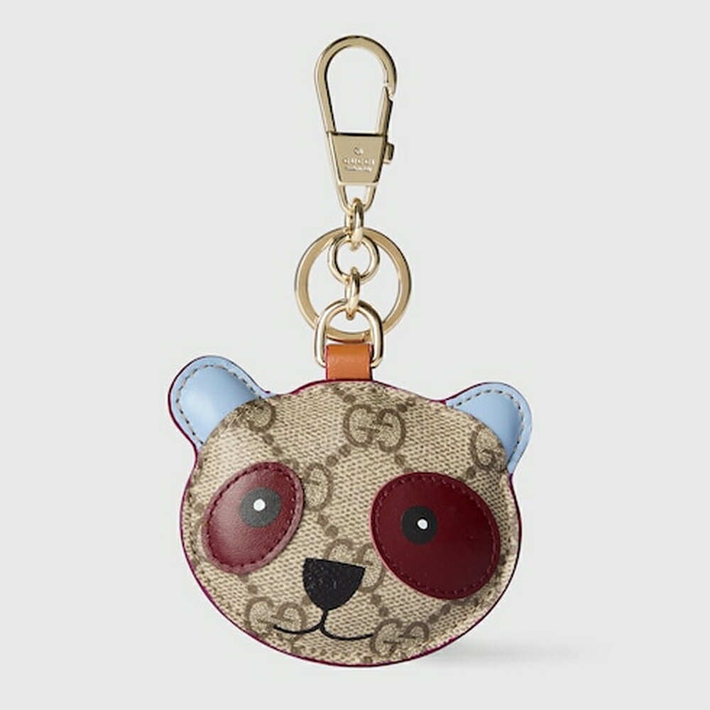 Rakuten - グッチ GUCCI レディース パンダ シェイプ チャーム【ベージュ＆ダークブラウン キャンバス 】【送料無料】【正規品】