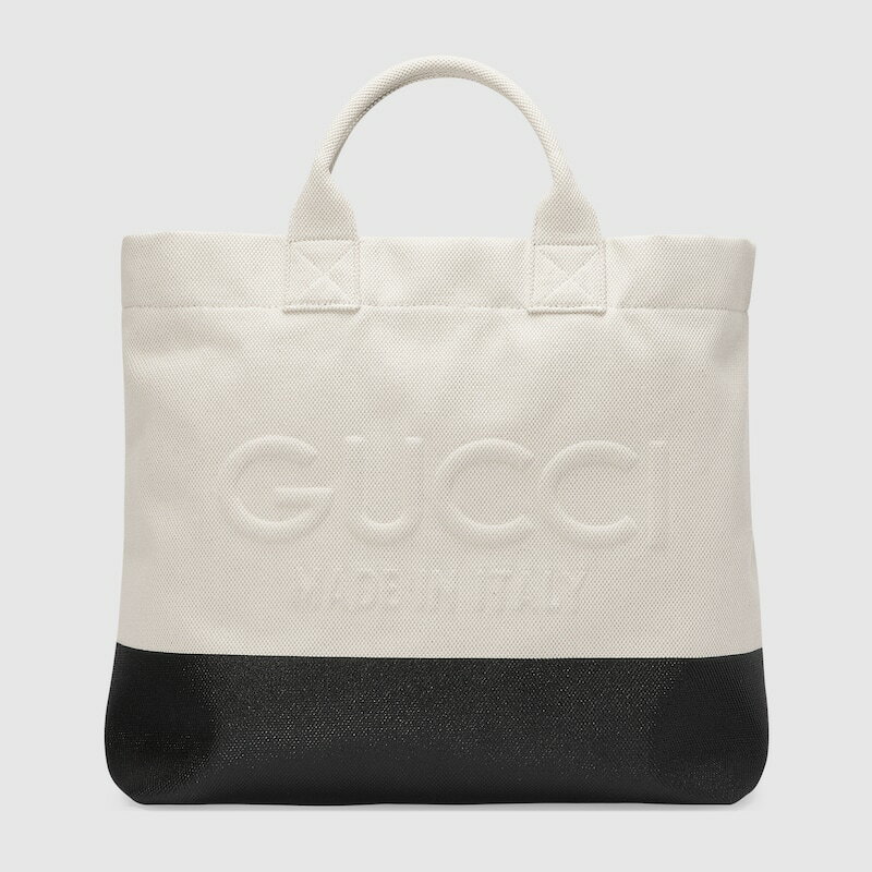 グッチ 帆布・キャンバス トートバッグ メンズ グッチ GUCCI メンズ エンボス ディテール付き キャンバス トートバッグ782741 FAC4V 8472【ナチュラルブラック 】【送料無料】【正規品】