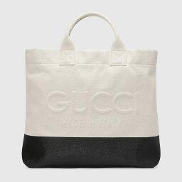 グッチ GUCCI メンズ エンボス ディテール付き キャンバス トートバッグ782741 FAC4V 8472【ナチュラルブラック 】【送料無料】【正規品】