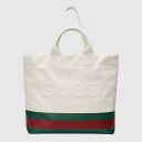 グッチ 帆布・キャンバス トートバッグ メンズ グッチ GUCCI メンズ エンボス ディテール付き キャンバス トートバッグ779510 FAC4W 8477【ナチュラルウェブ ストライプ 】【送料無料】【正規品】