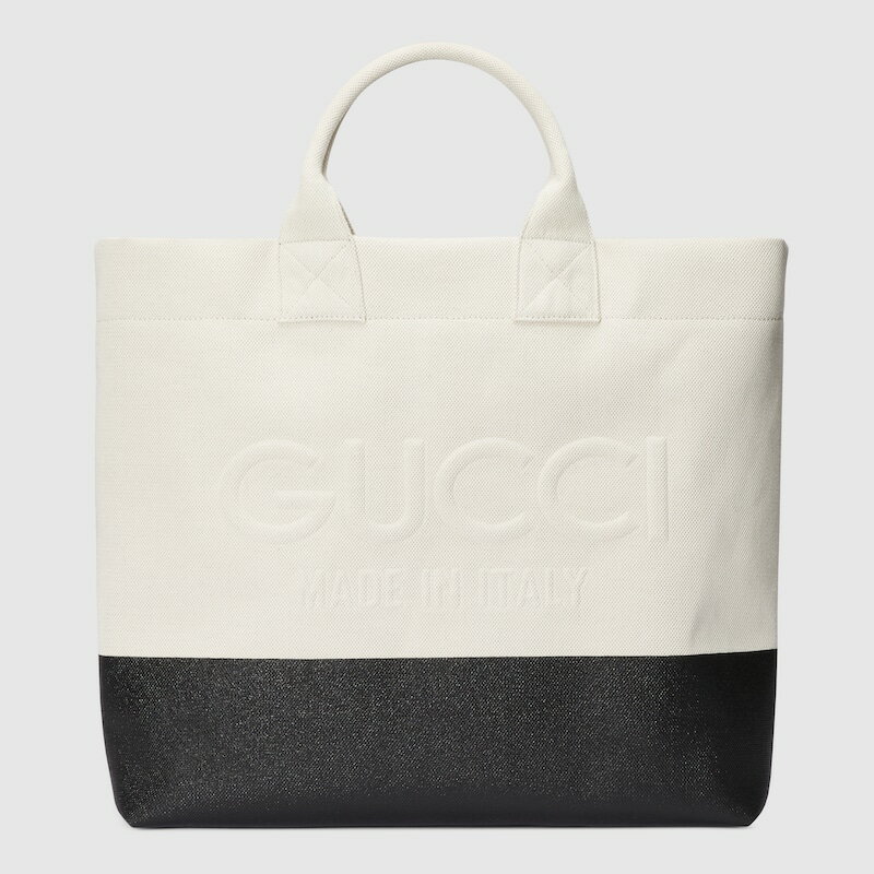 グッチ 帆布・キャンバス トートバッグ メンズ グッチ GUCCI メンズ エンボス ディテール付き キャンバス トートバッグ779510 FAC4V 8472【ナチュラルブラック 】【送料無料】【正規品】