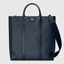 グッチ GUCCI メンズ ダブルG ミディアム トートバッグ763316 FACJY 8441【ブルー＆ブラック GGスプリーム テンダー 】【送料無料】【正規品】