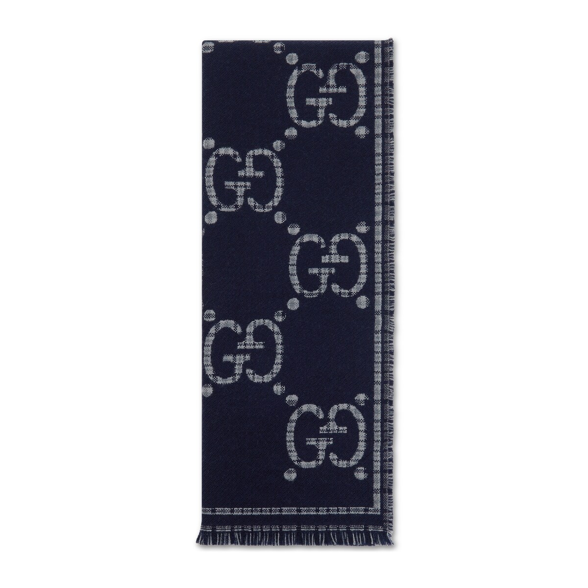 グッチ GUCCI 2026秋冬 メンズ チェック GGウール スカーフ 660025 4G386 1468【グレー＆ブルー 】【送料無料】【正規品】