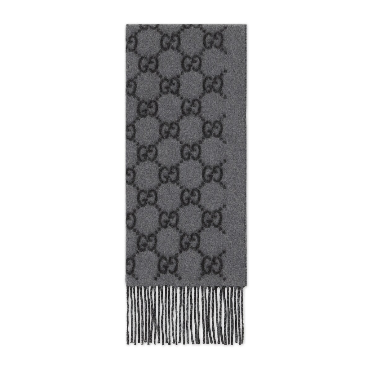 グッチ GUCCI 2026秋冬 メンズ GG カシミア スカーフ 812317 4GABX 1260【ダークグレー＆ブラック 】【送料無料】【正規品】