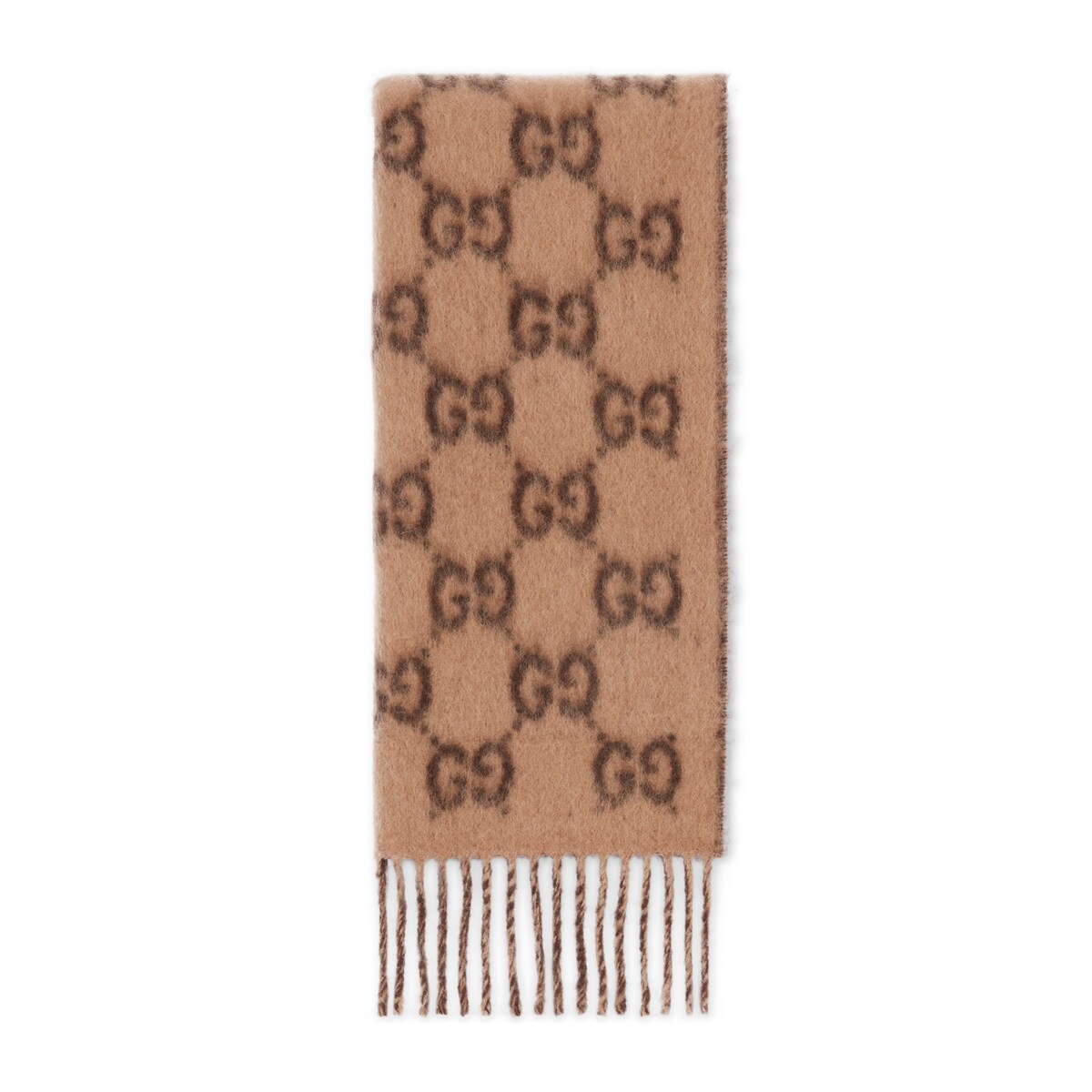 グッチ GUCCI 2026秋冬 メンズ GGアルパカウール スカーフ 851289 4GAKV 2565【ブラウン＆ライトブラウン 】【送料無料】【正規品】