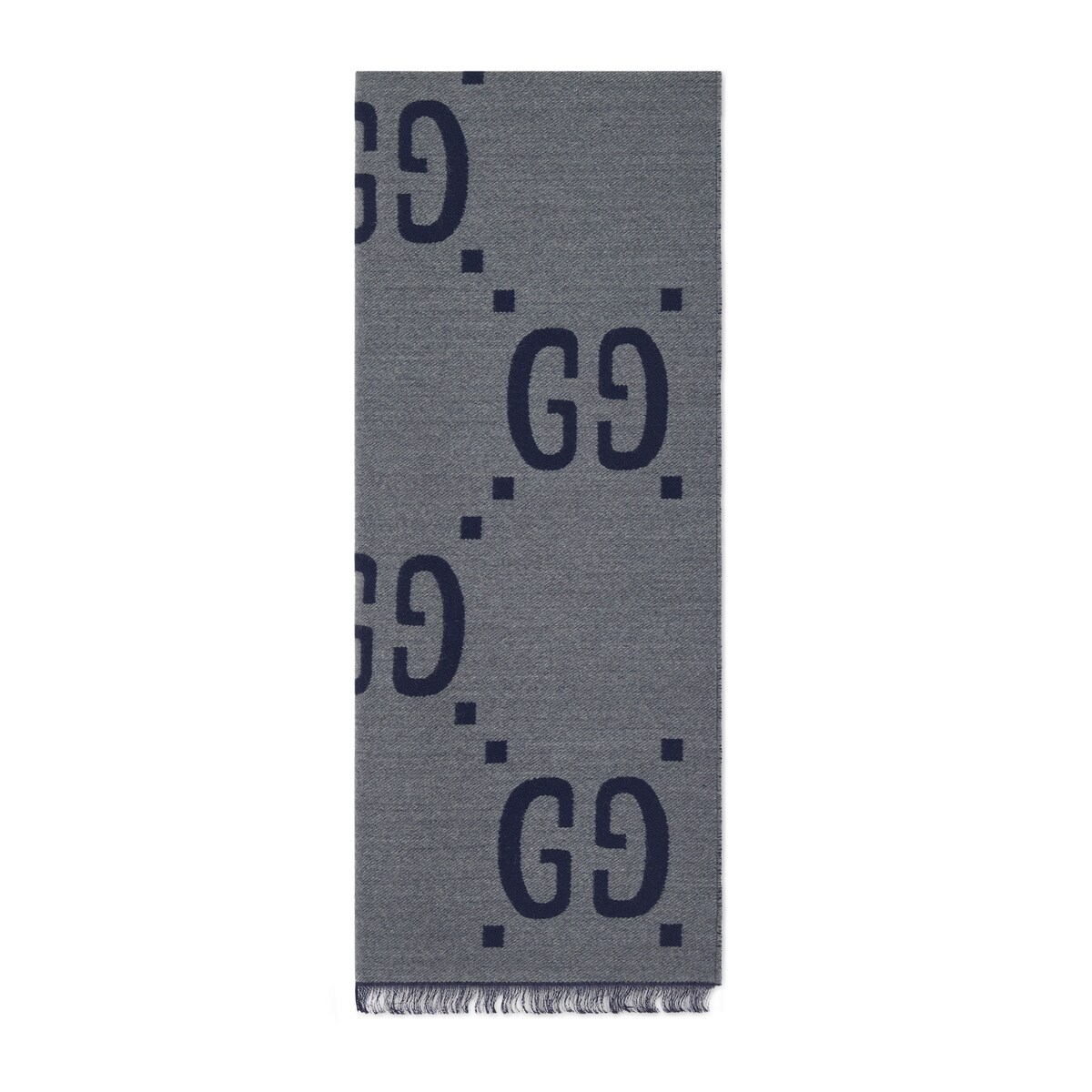 グッチ GUCCI 2026秋冬 メンズ GGジャカード ウールシルク スカーフ 495592 4G350 4063【ライトグレー 】【送料無料】【正規品】
