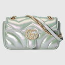 グッチ GUCCI レディース GGマーモント スモール ショルダーバッグ443497 AAC2U 3404【グリーン オーロラ 】【送料無料】【正規品】