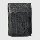 グッチ GUCCI メンズ バイカラー マグネット カードケース【グレー&ブラック 】【送料無料】【正規品】