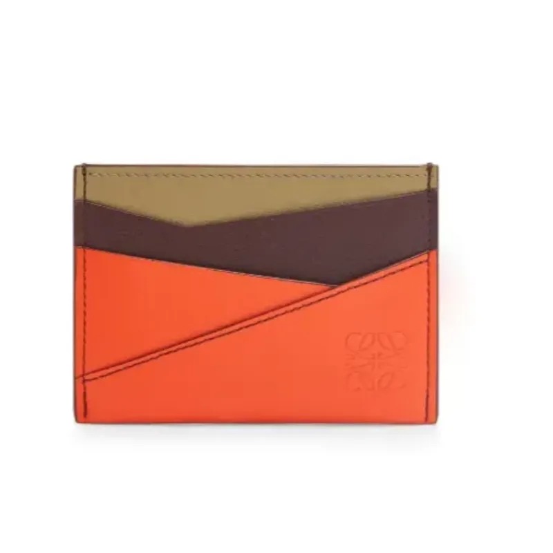 ロエベ 財布（レディース） ロエベ LOEWE 2024春夏 レディース パズル プレーン カードホルダー【Dark Burgundy/Vivid Orange/Cla 】【送料無料】【正規品】