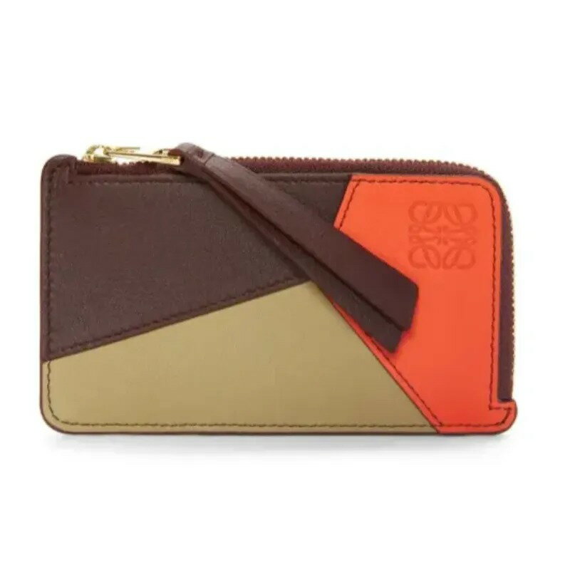 ロエベ 財布（レディース） ロエベ LOEWE 2024春夏 レディース パズル コインカードホルダー【Dark Burgundy/Vivid Orange/Cla 】【送料無料】【正規品】