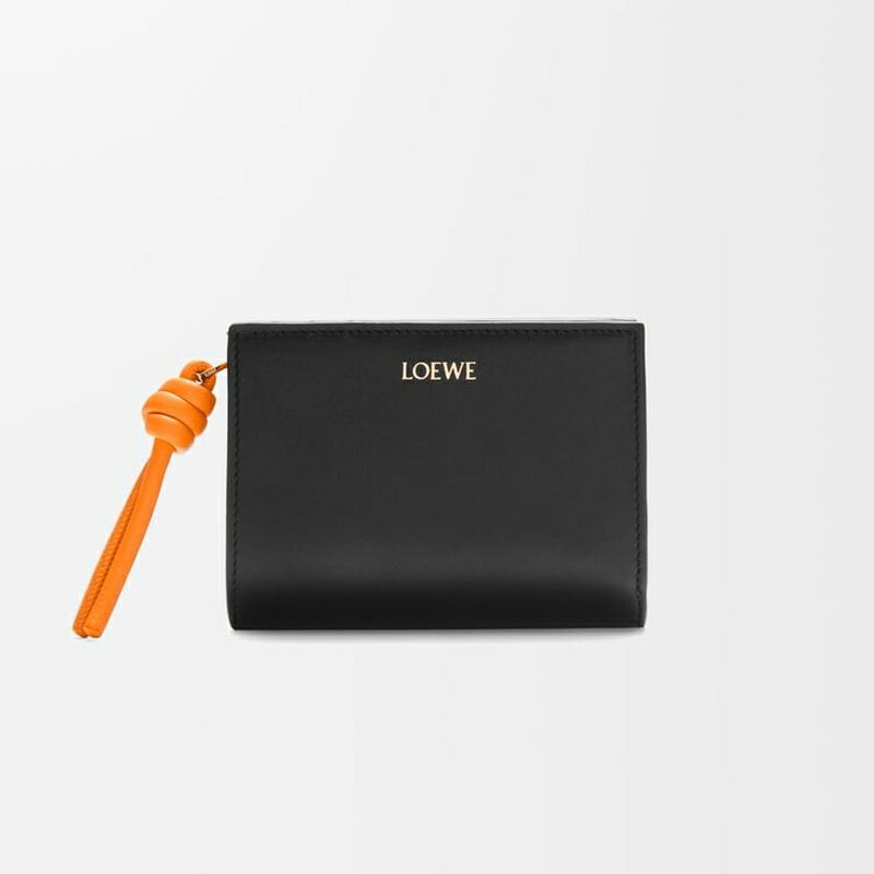 ロエベ LOEWE レディース ノット コンパクト ウォレット 財布【ブラック/ブライトオレンジ 】【送料無料】【正規品】のサムネイル