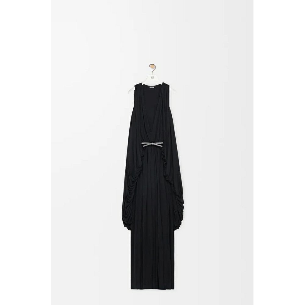 ロエベ LOEWE 2025秋冬レディース ドレープ ドレス【ブラック 】【送料無料】【正規品】