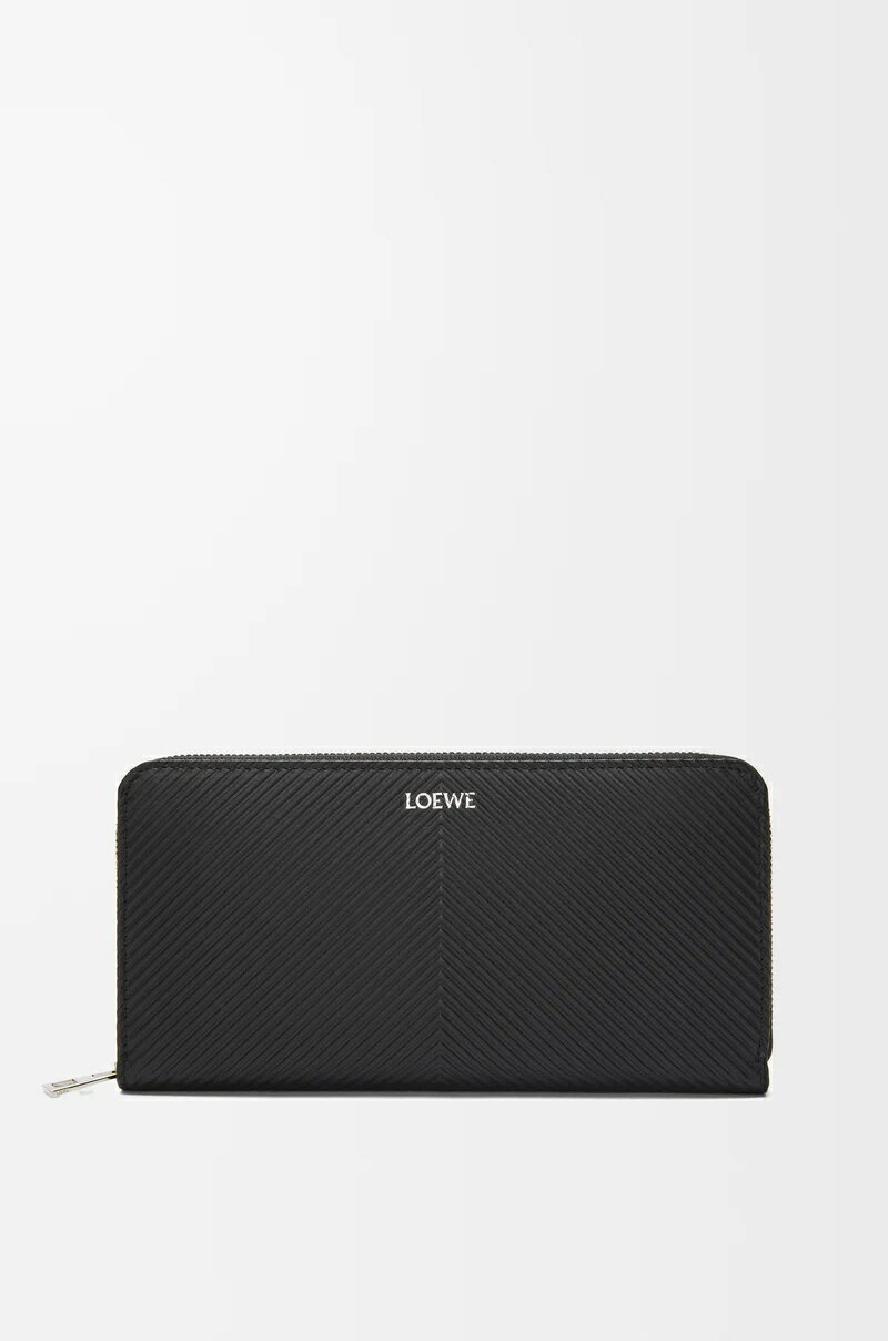 ロエベ LOEWE 2025秋冬メンズ ジップアラウンド ウォレット 財布(テクスチャードクラシックカーフ)【ブラック 】【送料無料】【正規品】
