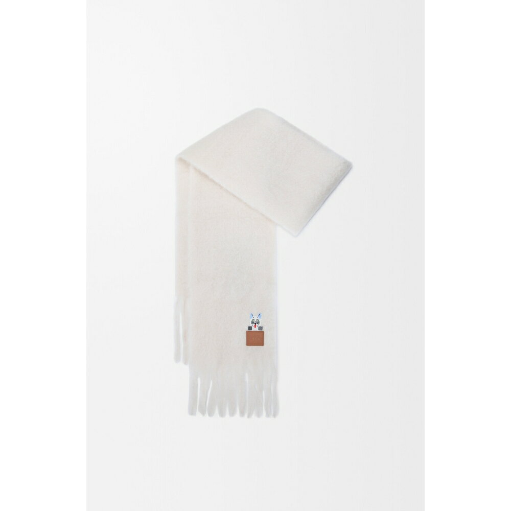 ロエベ LOEWE 2026春夏メンズ スカーフ【ホワイト 】【送料無料】【正規品】